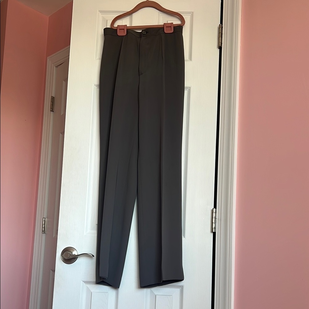 Women’s Gray Formal Dress Pants with Crisp Crease
